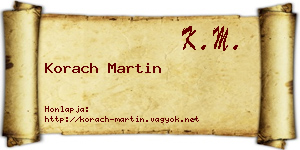 Korach Martin névjegykártya
